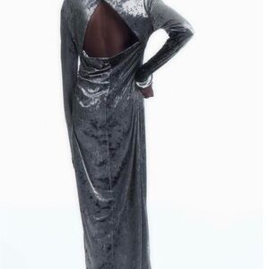 COS Elegant Gray Velvet Dress (NWT, size M)